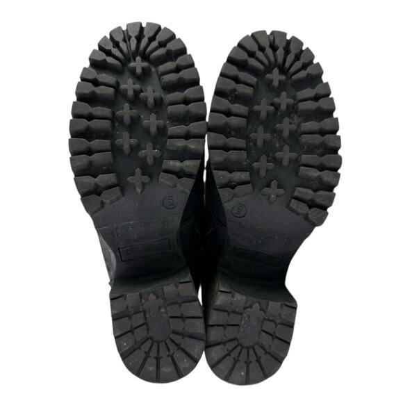 Steve Madden Women's Black Sherpa Faux Fur Lace-up Block Heel Winter Boots Sz 6 - Picture 4 of 7